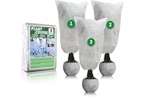 Avalution 3 Packs Plant Covers Freeze Protection, 70.8" X94.4" Winter Frost Cloth, 2.2oz Reusable Frost Blankets, Tree Cover Drawstring Bags for Outdoor Fruit Potted Shrub Season Extension