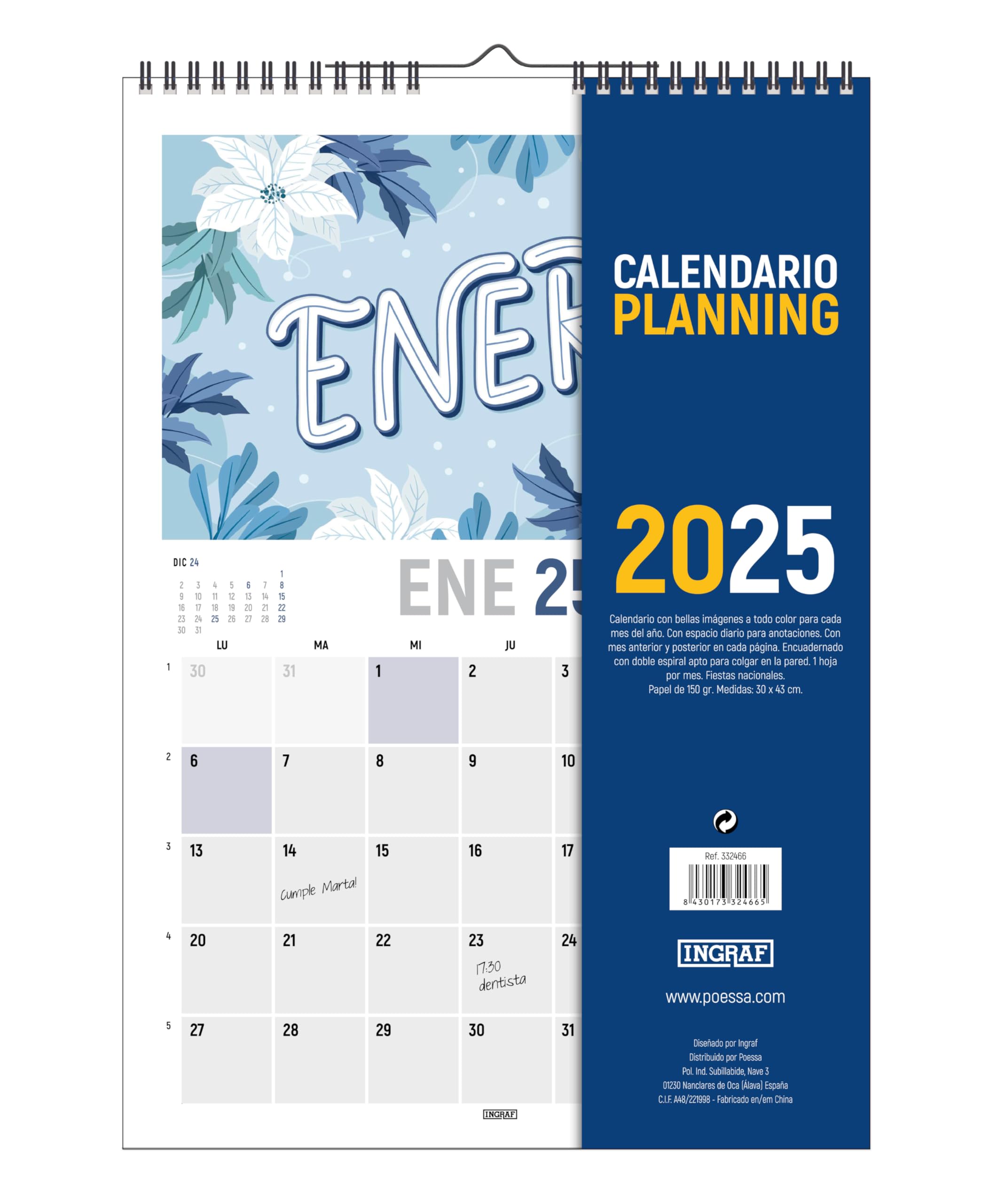 Calendar 2025 Vertical 4 Seasons, INGRAF