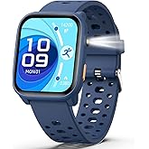 ModaWin Smart Watch for Kids with 12 Puzzle Games, 1.83" Fitness Tracker Watch Heart Rate Sleep Monitor, Pedometer, Alarm Clock, Flashlight, Gift for 6-12 Year Old Boys Girls
