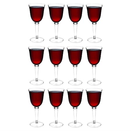Rink Drink Kunststoff rot/Weißwein im Freien Gläser - Packung mit 12