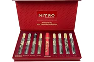 Dumont Nitro Pour Homme Perfume Discovery Set for Men Mini Travel Sprays 8 x 0.34 Fl Oz