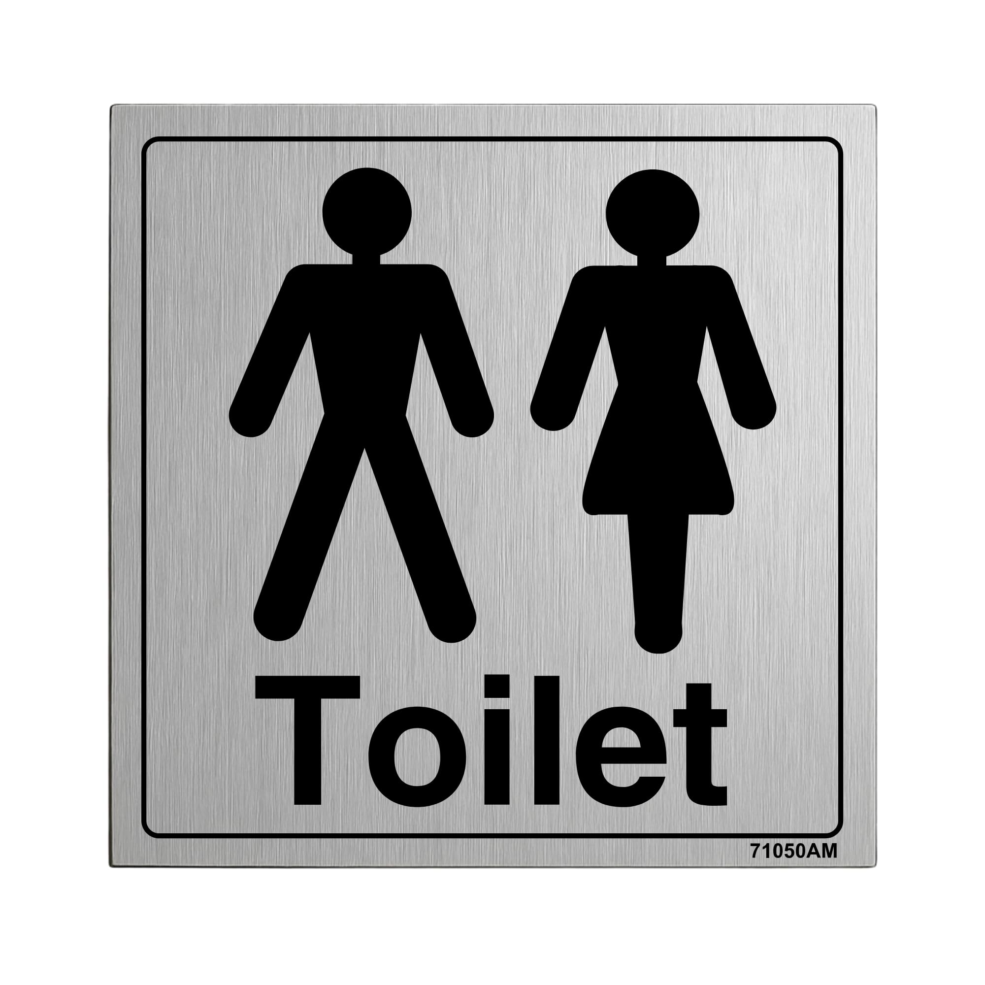 V Safety General Door-Gents/Ladies Toilet Sign - 150mm x 150mm - Self Adhesive Alu Effect