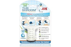 TubShroom The Revolutionary Tub Drain Protector Hair Catcher/Strainer/Snare, White, 2.25 x 2.25 Inch