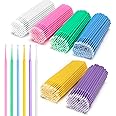 Akstore 600 PCS Disposable Micro Applicators Brush Eyelash Extension Individual Applicators Mascara Brush for Make up and Clean and Compatible and Personal Care (Multicolors)