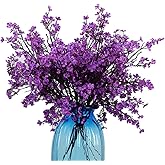 JAKY-Global Babys Breath Fabric Cloth Artificial Flowers 6 Bundle European Fake Silk Plants Decor Wedding Party Decoration Bouquets Real Touch DIY Home Garden(Purple)