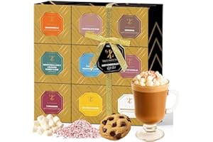 TILZ COLLECTION Hot Chocolate Cocoa Gift Set Mini Drinking Chocolate Different Flavors Selection Including Roasted Marshmallow Hazelnuts Gingerbread Luxury Christmas Gifts