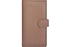 Oak Leathers Leather Checkbook Cover for Men & Women -RFID Slim Wallet Pen Holder Credit Card Gift Duplicate Checks Minimalist Design