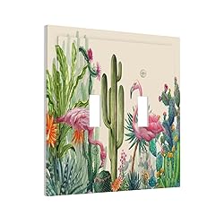 Cactus Plant Pink Flamingo 2 Gang Double Toggle