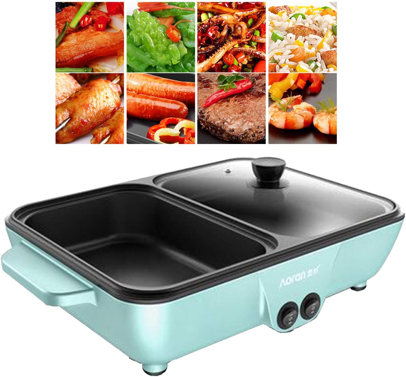 BDHBB Indoor Korean Hot Pot, Grill ElektroIndoor Hot Pot