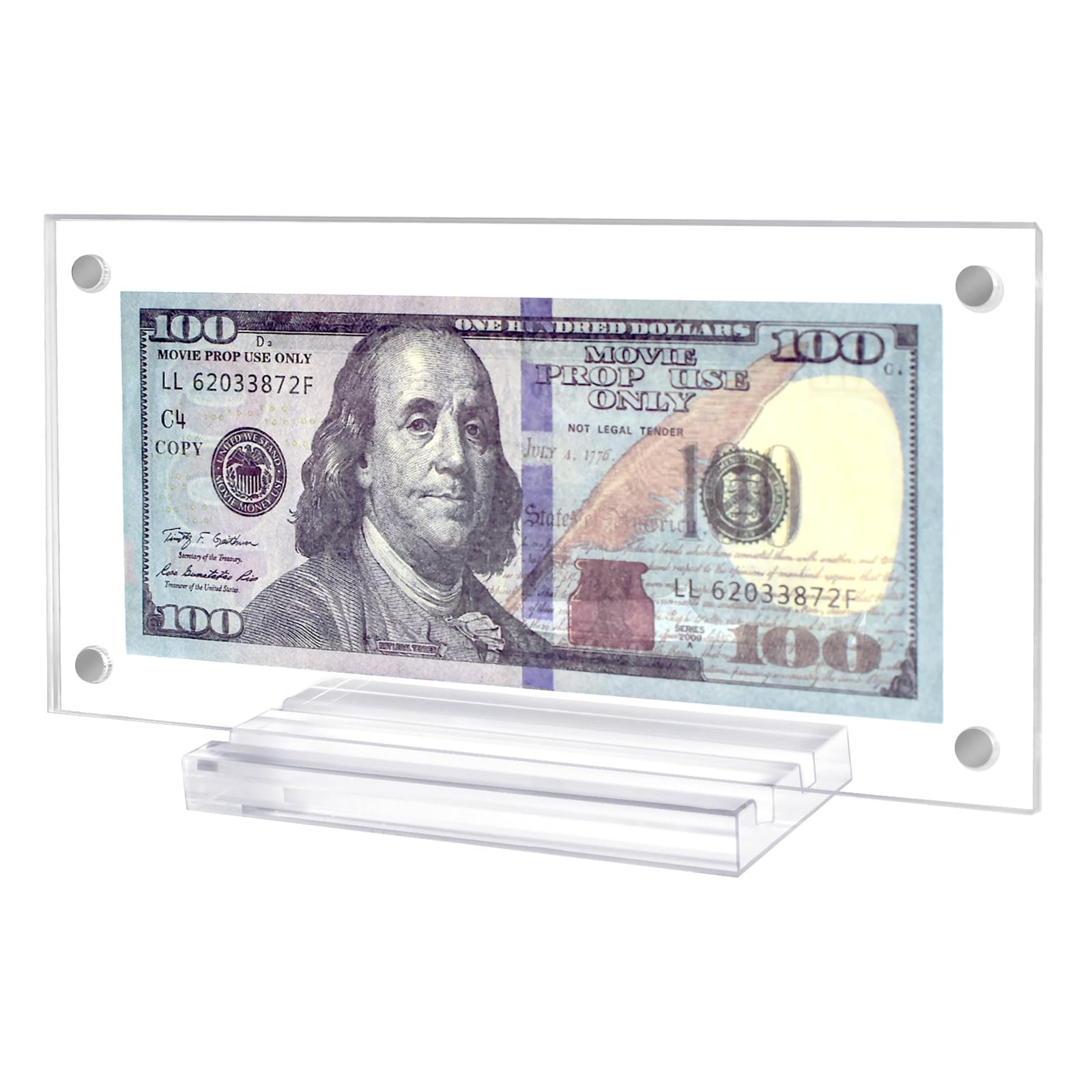 Photo 1 of 1 Pcs Dollar Bill Frame Dollar Bill Currency Display Holder Acrylic Dollar Bill Holder for Collectors Currency Holder for Collectors Ticket Protector Acrylic Display Holder 3.5x7.3 Inch
