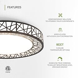 ASD 14 Inch LED Flush Mount Ceiling Light - Modern