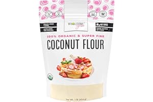 Wholesome Yum Premium Organic Coconut Flour For Baking & More (16 oz / 1 lb) - Low Carb, Gluten Free, Non GMO, Keto Friendly Flour Substitute