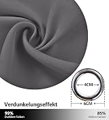 PONY DANCE Grey Blackout Curtain 52x95 Inch Eyelet Thermal Sun Blocking view 5