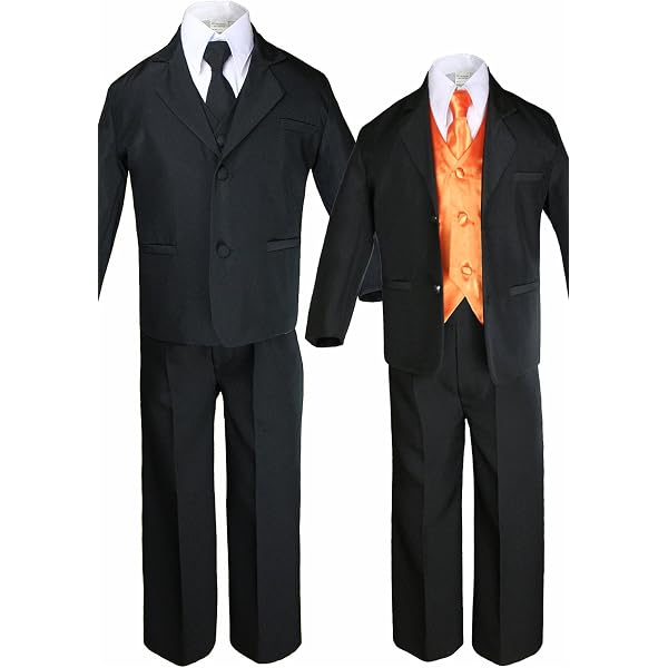 Boys' Black Tuxedo Suit With Red Tie - Multiple Sizes Available - New With Tags