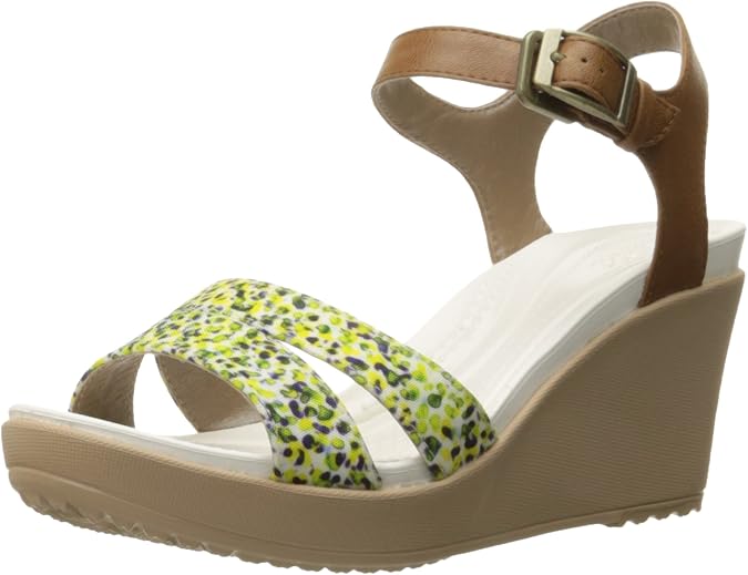 crocs leighann ankle strap sequin wedge
