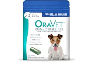 ORAVET Dental Chews for Dogs, Oral Care and Hygiene Chews (Small Dogs, 10-24 lbs.) Blue Pouch, 30 Count