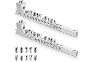 Relaxweex 2 Set Ground Bar Kit with 10 Terminal Positions and Ground Lug Bar Aluminum Grounding Lugs for Electrical Connections