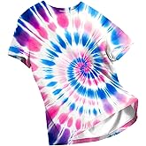 ZSKQJLW Unisex Adult Tie Dye Shirt for Men Women Crewneck Short Sleeve T-Shirt