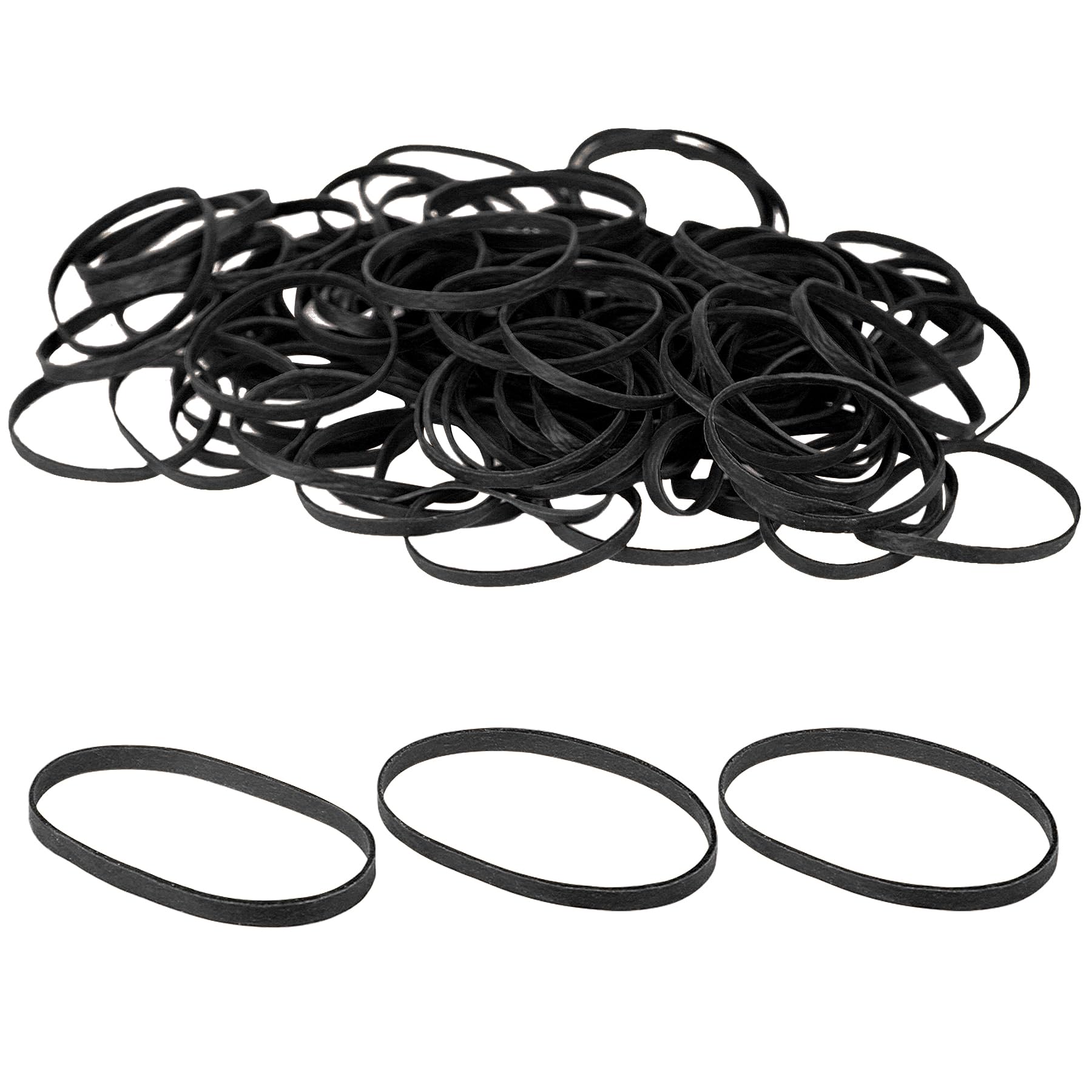 Elastic Bands Heavy Duty 100Pcs Thick rubber bands100x5mm Natural Strong Money Elastic Bands Wide Rubber Band Stationary Stretchable Bands for Home School Office Workshop Accessories,Black