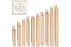 WodGod 20 Sets Needlepoint Stretcher Bars Set for Needlework, 10 Sizes Wooden Canvas Splicing Stretcher Bars for Needlework Embroidery Needlepoint Framing Kits & Crafts