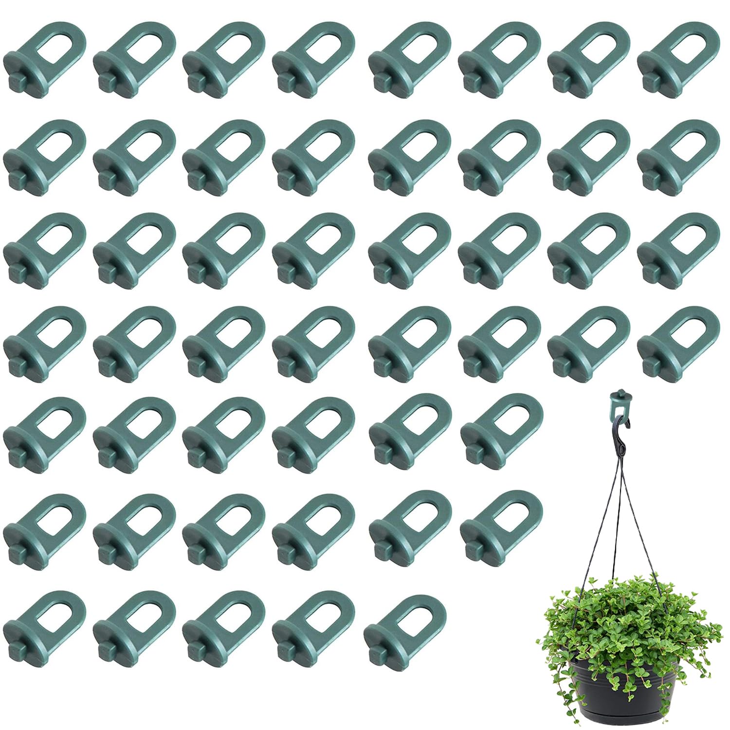 ZEACCT 50-Pack Garden Hanging Clips, Durable Plastic Twist Hooks, Secure Anchors for Glazing Bars, Indoor Plant Support Accessories, Hanging Clips for Greenhouse and Garden Structures