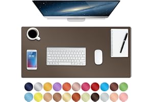Boutilon Leather Desk Pad 30" x14",Non-Slip Mouse Pad,Office Desk Mat,Waterprooft PU Leather Desk Blotter,Desk Pad Protector,Desk Writing Pad for Home Office Decor (M-Coffee)