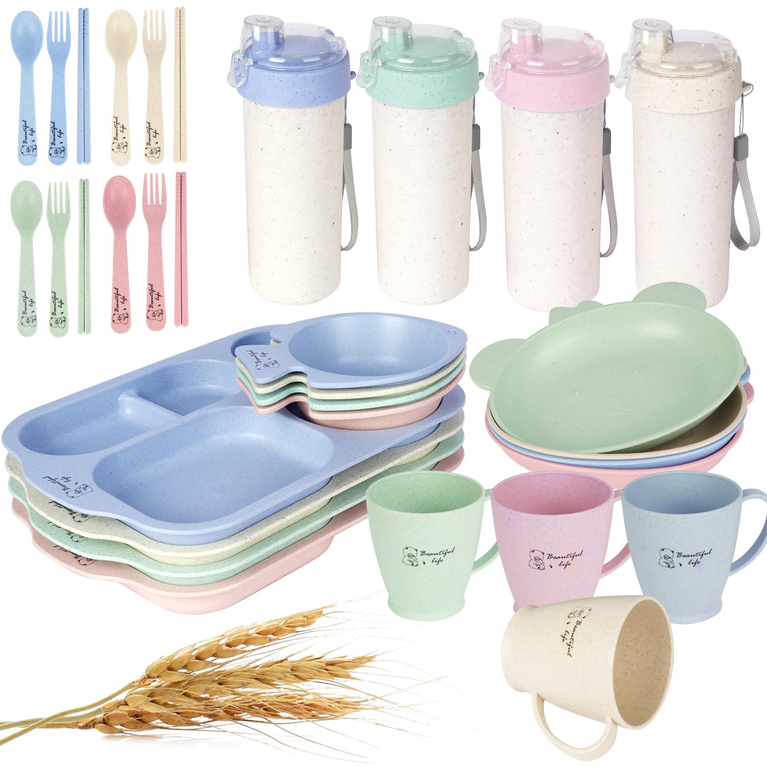 Mua 32 Pcs Divided Plates Set, Unbreakable Divided Plates for Adults