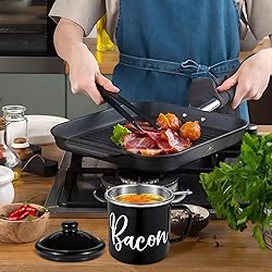Bacon Grease Saver with Strainer - Mini 15oz Enamel
