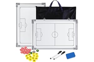 RoseFlower Soccer Coaching Board, Soccer Tactics Board with Magnets and Marker Pen, Magnetic Soccer Coach Board, Soccer Dry Erase Whiteboard Coaches Clipboard, Coach Training Equipment Coach Gift