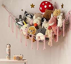 mirolam Large Stuffed Animal Hammock Corner Net for