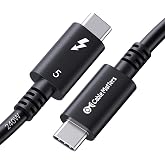 [Intel Certified] Cable Matters 80Gbps Thunderbolt 5 Cable, 3.9ft / 1.2m | [Up to 120Gbps Boost, 8K@120Hz / 6K@240Hz / 4K@540Hz with DSC, 240W, 80G Data Transfer], Black, Supports TB 4/3, USB4, USB-C