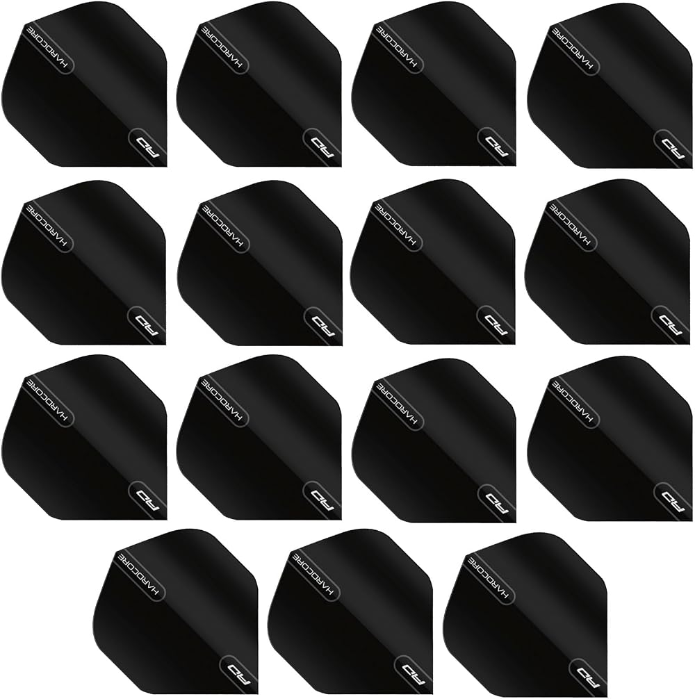 Red Dragon Hardcore XT Black Dart Flights 100 Micron 15 Flights Pack