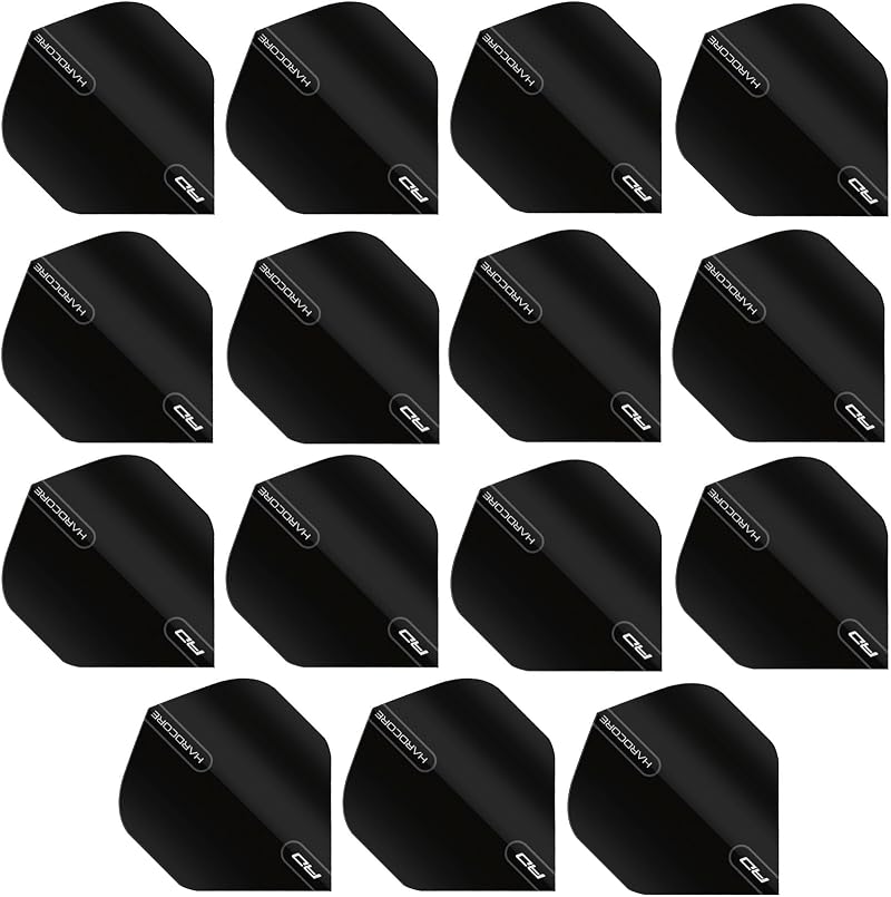 Red Dragon Hardcore XT Black Dart Flights 100 Micron 15 Flights Pack