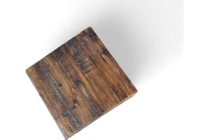 HEIRLOUM Rustic Reclaimed Wood Dining Table Top, Dark Brown Matte Finish, for Restaurants/Cafes/Home, (24" x 42")