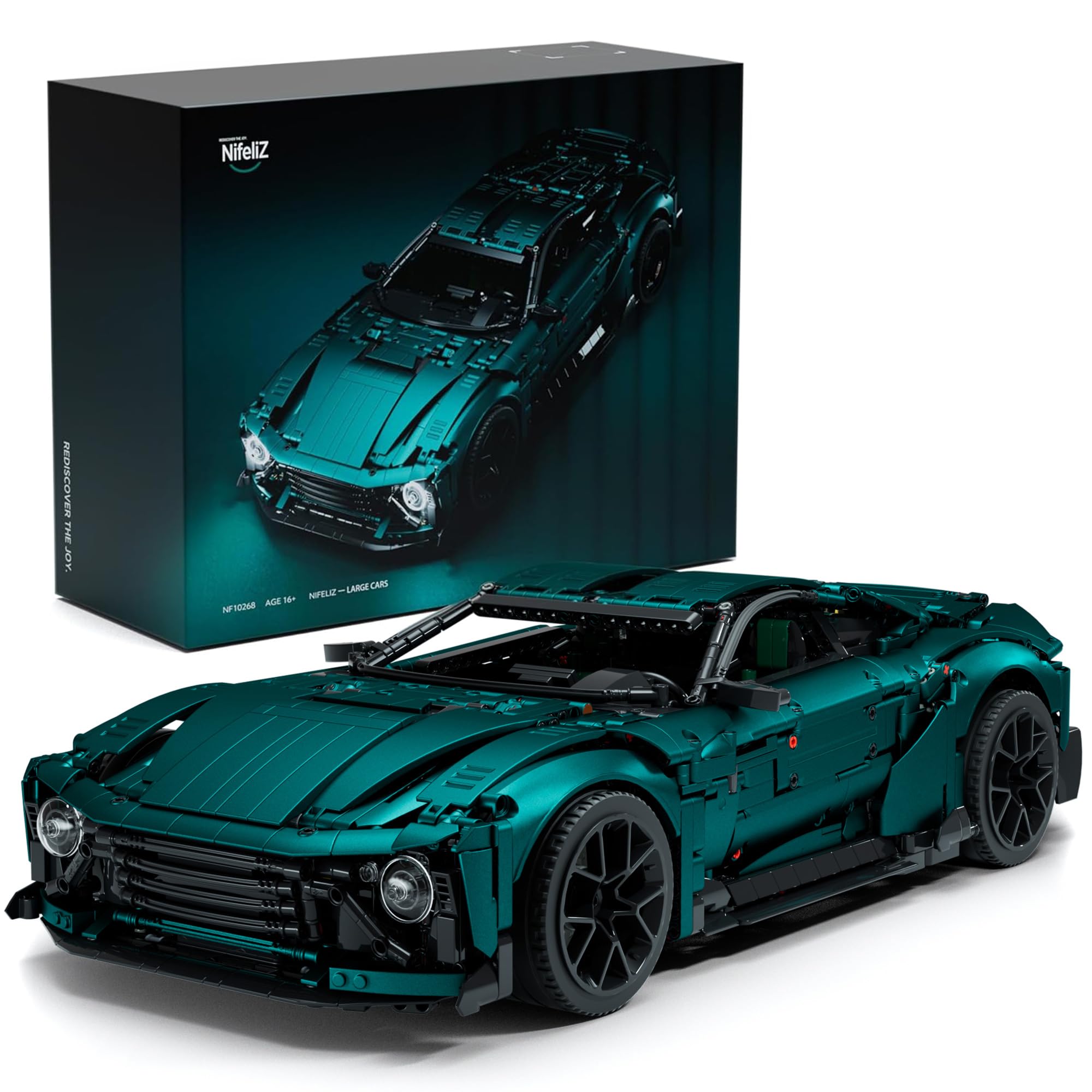 Nifeliz Sports Car Building Set, Collectible Model Car Gift for Adults, Authentically Detailed Build and Display Model for Home or Office Décor (3374PCS, NF10268)
