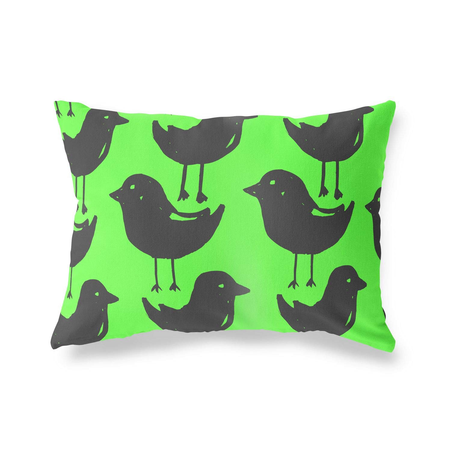 Bonamaison Decorative Cushion Cover Neon Green & Fume, Throw Pillow Covers, Home Decorative Pillowcases for Livingroom, Sofa, Bedroom, Size: 35x50 Cm - Designed and Manufactured in Turkey