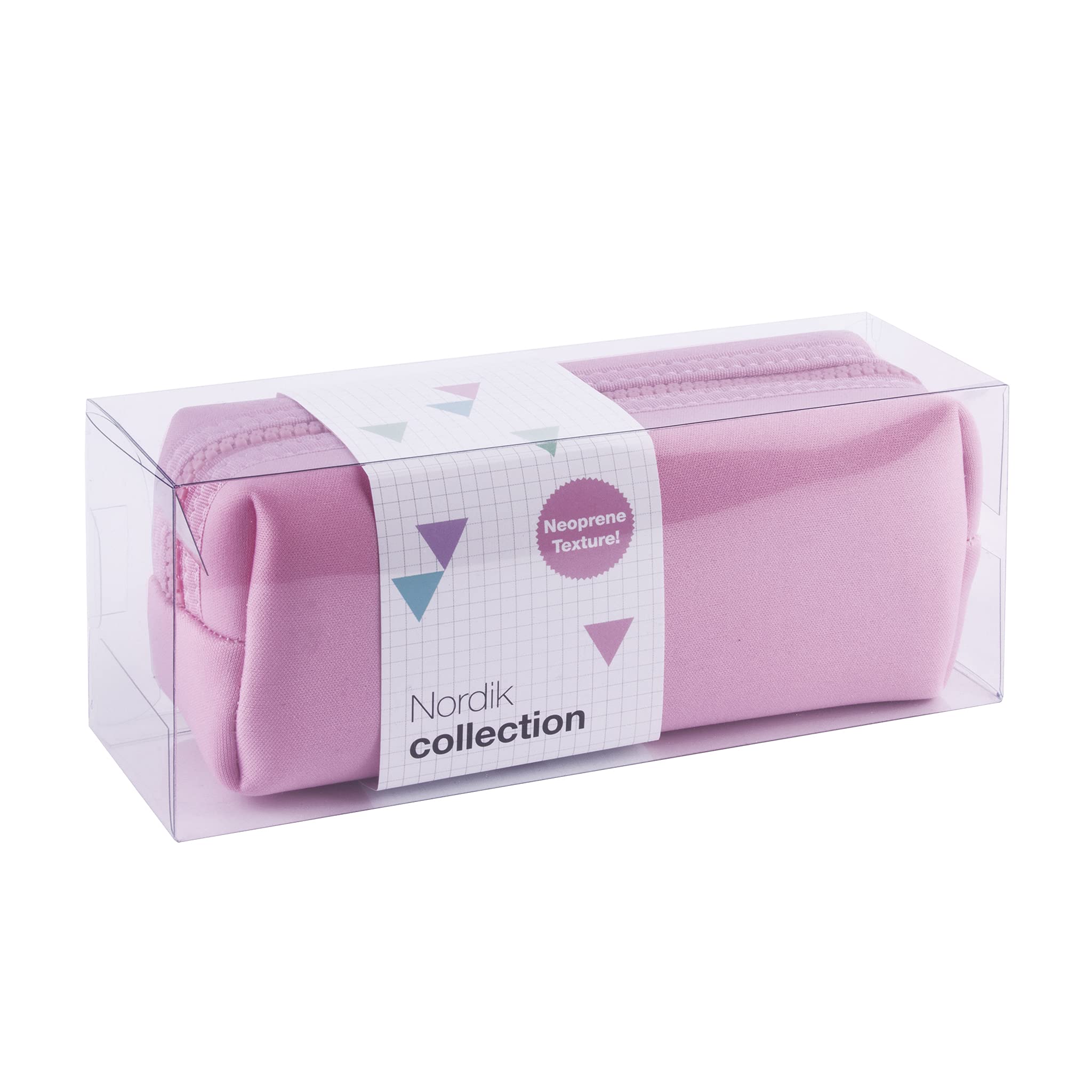 APLI 18975 - Nordik Collection Neoprene Multi-Purpose Pencil Case - Pink - 70 x 75 x 185 mm