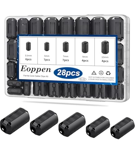 Blogiiup Poux De Cu00e2ble, 10pcs Ferrite Core 1,3 Cm Clip-on Ferrite Ring