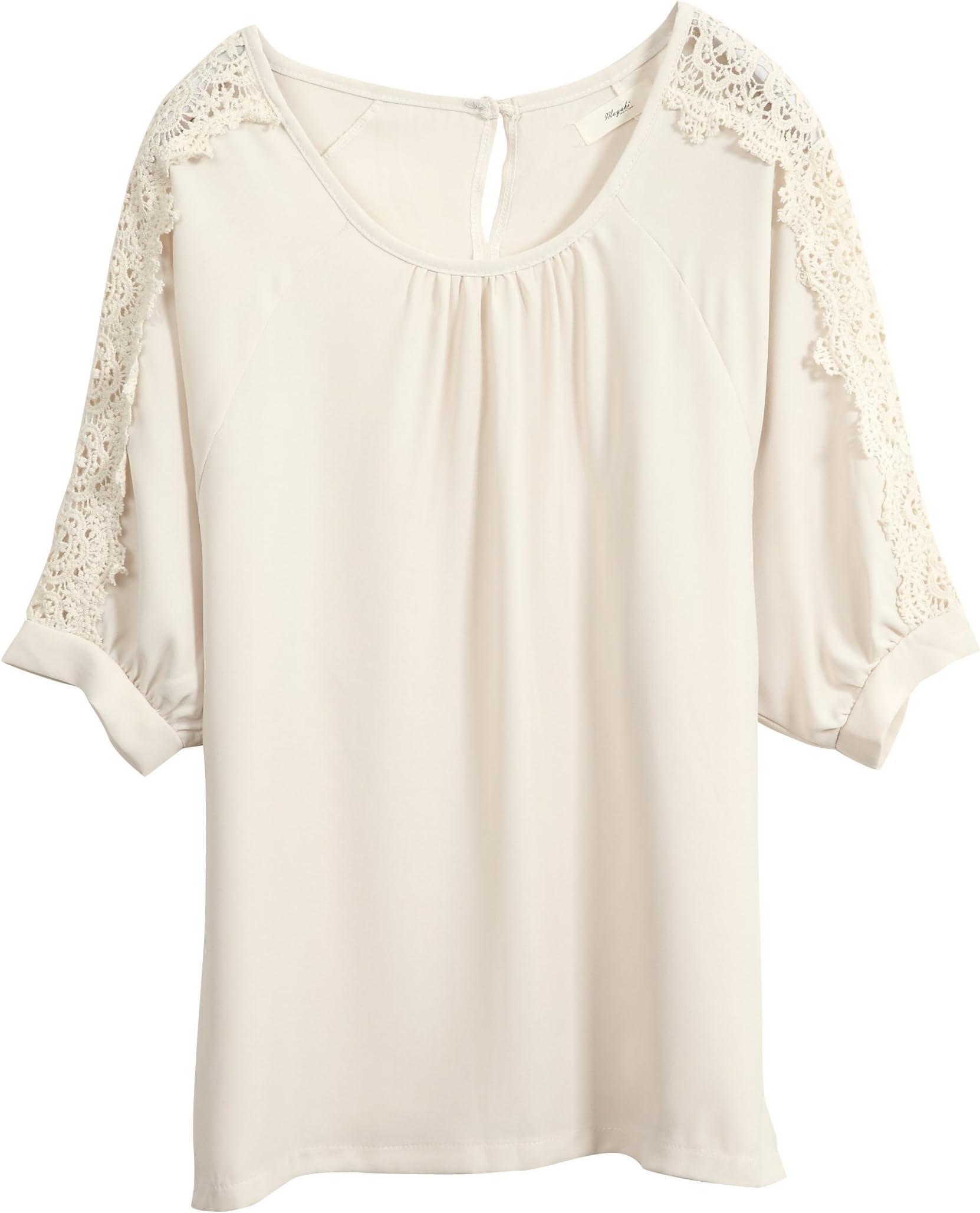 Mayuki Women's Chiffon Top With Crochet Sleeves