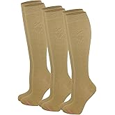 Dr. Motion Women's Compression Knee High Socks, 15-20 mmHg, 3 Pairs