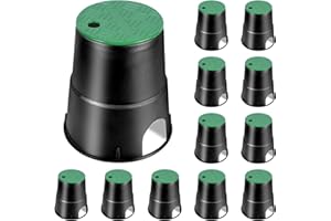 LYASIL 12 Set Durable PP Valve Boxes Anti Slip 6 in Circular Sprinkler Valve Box Round Irrigation Valve Box for Garden Yard Outdoor Lawn Grassland Ground Farm Water Meter Box (Valve Boxes 12 Pack)