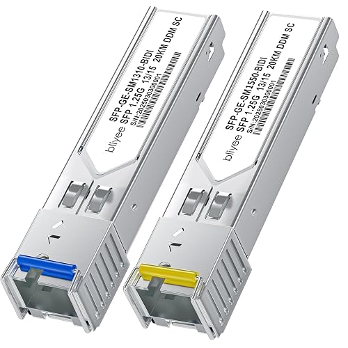 BLIYEE 1 Pair Simplex SC Module 20KM, 1.25G Single Mode Fiber Connector ...