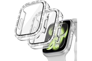 Goton 2-Pack Bling Case for Apple Watch Series 11/10 Screen Protector 42mm, Women Glitter Diamond Rhinestone Bumper Face Cover for iWatch Accessories 42 mm