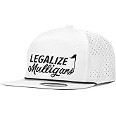 Clatnew Funny Golf Hat for Men - Flat Bill Snapback Rope Hat, Black/White