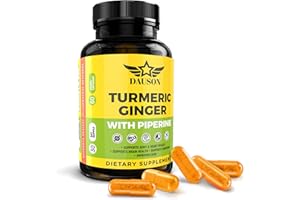 DAUSON Ginger Turmeric Supplements with Piperine, Vitamin C, Vitamin D3 & Zinc | Support for Joint, Heart, Brain, Gut & Skin Health | 60 Servings | Ayurvedic | Capsules