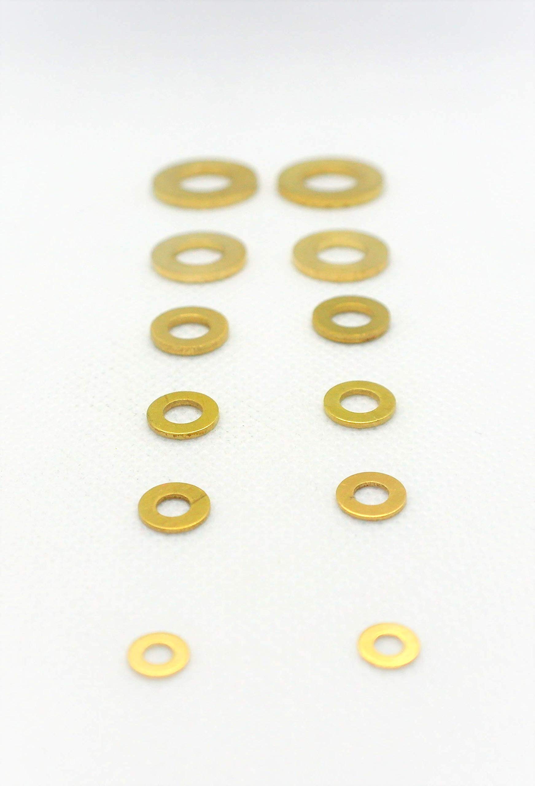 Brass Washers Form A M10, 10.3mm Inner Diamater x 20mm Outer Diameter x 1.9mm Thick DIN125 Pack of 10
