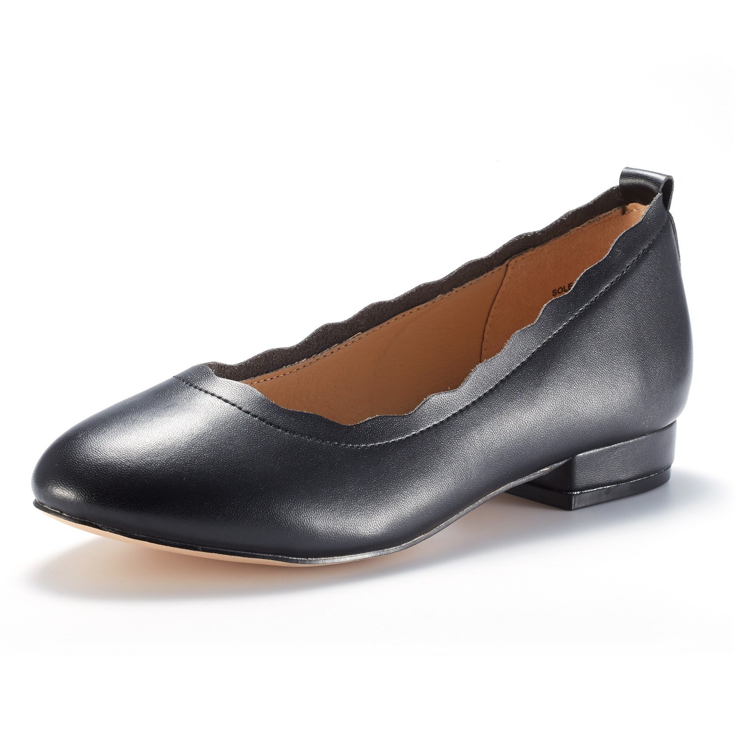 DREAM PAIRS Women's Sole_Elle Black/PU Fashion Low Stacked Slip On Flats Shoes Size 7 M US