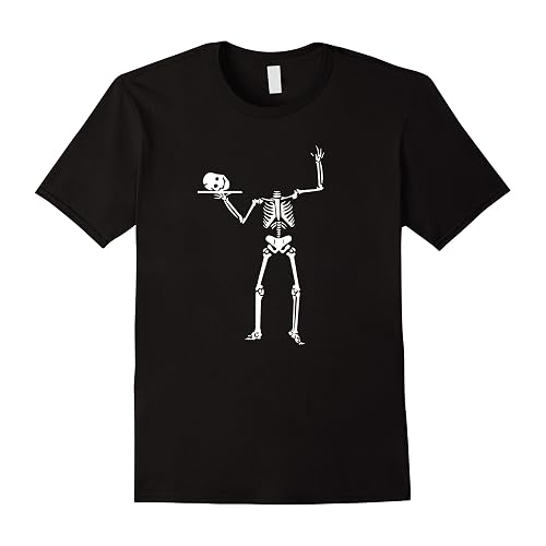 Funny Halloween Shirt - Skeleton Carrying Skull on Platter