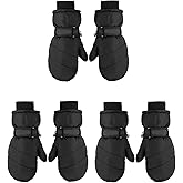 3 Pairs Kids Waterproof Mittens Thicken Toddler Winter Snow Gloves Warm Ski Gloves for Girls Boys