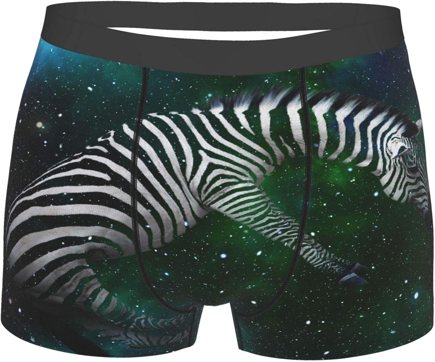 Janrely Men's Underwear, The Space Zebra,Boxer Briefs Breathable